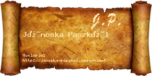 Jánoska Paszkál névjegykártya